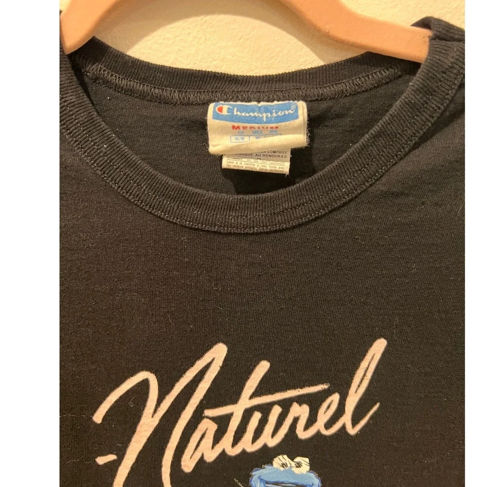 Champion Naturel Cookie Monster T-Shirt Black Graphic‎ Print Mens Medium - Picture 9 of 10